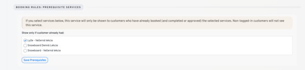 Booking rules