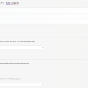 Service extras - Extra categories and copy function
